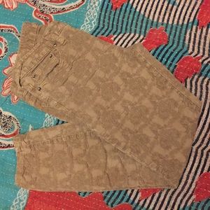 Free People tan cropped skinny pants size 28